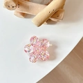 Detail of cherry blossom phone socket with pink glitter and colorful sequins - Sakura Grip - Colorful Sequins No.6