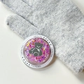 Macro view of magnetic glitter bear phone socket with Gift For You text and sequins - Colorful Bear Mirror No. 8 (Magnetic Gift - No. 8)
