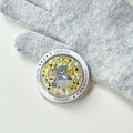 Detail of magnetic glitter bear phone socket with yellow sequins and gift for you text - Colorful Bear Mirror No. 10 (Magnetic Gift)