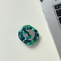 Foldable phone grip with green and blue acetate marble texture and dolphin design - Transparent Grip - Marbled Square Dolphin Mirror - Dark Green