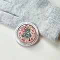 Detail of glitter pink phone griptok featuring a gray bear and Gift For You text - Colorful Little Bear Mirror No. 6 (Magnetic Gift No. 6)