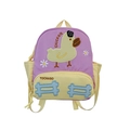 Sac à dos enfant violet et jaune avec broderie canard mignon et bretelles - Violet