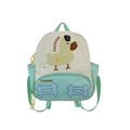 Sac à dos enfant canard mignon en beige et vert menthe avec bretelles réglables - Blanc