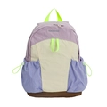 Großzügiger Kinderrucksack mit modernem Patchwork-Design in bunten Pastellfarben - Groß / Lila