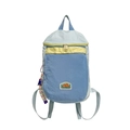 Mochila infantil de nailon en patchwork azul y amarillo con logo bordado - Azul