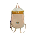 Mochila infantil en bloques de color gris, rosa y amarillo de nailon ligero - Naranja