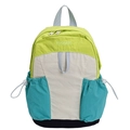 Grüner und blauer Schulrucksack aus Nylon mit TOCHASO Bestickung und Farbmix - Groß / Grün