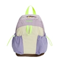 Multi-color school backpack with purple, cream and brown panels for kids - Small / Purple
