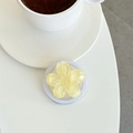 Sparkly yellow flower phone grip with glitter finish and white expanding base - Yellow