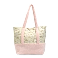 Borsa tote per bambini con stampa di orsetto e fodera in pelliccia sintetica rosa - Piccolo / Rosa