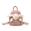 Zaino a forma di coniglio di peluche rosa per bambini con spallacci regolabili - Rosa