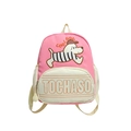 Zaino per bambini rosa e beige con simpatico cane cartone animato e scritta Cool Dog - Rosa scuro