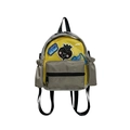 Kinderrucksack im Farbmix-Design in Grau und Gelb mit süßen Cartoon-Stickereien - Grau