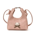 Rosa Cartoon-Bär Mini-Handtasche für Mädchen mit Plüschteddy und süßer Schleife - Rosa