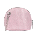 Mini sac à chaîne rose en forme de coquillage pour enfants orné de strass brillants - Rose