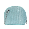 Mini sac coquillage bleu clair avec paillettes et chaîne argentée pour enfant - Bleu