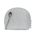 Mini sac coquillage argenté pour enfants avec strass brillants et bandoulière chaîne - Argenté
