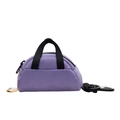 Purple canvas mini tote bag with black strap and carabiner hook for accessories - Purple