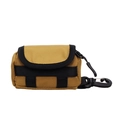 Mini coyote brown canvas tactical earphone pouch with black clip and durable nylon texture - Brown