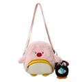 Borsa a tracolla a forma di pinguino in peluche rosa con morbido ciondolo coordinato - Con Ciondolo / Rosa