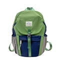 Mochila de senderismo para niños en bloques de color verde y azul con logo montaña - Grande / Verde