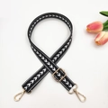 Verstellbarer 2.5cm Nylon-Schultergurt mit Pfeilmuster und goldfarbenen Haken - Goldschnalle / Schwarz