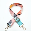 3.8cm adjustable wide shoulder strap with colorful landscape pattern and gold hooks - Gold Buckle / No. 344 Ice Cream