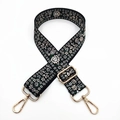 Close-up of floral print bag strap with high-quality gold metal hardware and lobster clasps - No. 325 Small Ditsy Floral