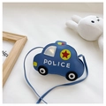 Mini borsa per bambini a forma di auto della polizia blu con scritta Police - Blu