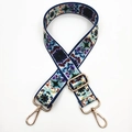 Close-up of adjustable floral strap with golden metal buckles for crossbody bags - No. 329 Ink Painting