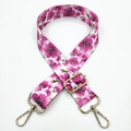 Detail of adjustable floral strap with pink cherry blossoms and gold metal lobster clasps - No. 331 Pink Flowers