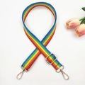 Bandoulière en nylon arc-en-ciel de 2,5 cm avec mousquetons dorés pour sacs - Boucle Dorée / Arc-en-ciel