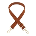 Brown woven replacement shoulder strap with gold metal buckles and maze pattern - 2.5cm-Gold Buckle / Brown