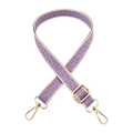 Adjustable purple crossbody strap with Greek key pattern and gold metal hooks - 2.5cm-Gold Buckle / Purple