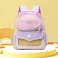 Cute tricolor preschool backpack for kids in soft pink, purple, and yellow finish - Pink and Purple Bare Bag