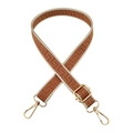 Tracolla regolabile da 2,5 cm con motivo a labirinto e ganci in metallo dorato - Fibbia Oro / Marrone
