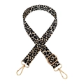 Verstellbarer Schultergurt mit Leopardenmuster und Goldkarabinern für Handtaschen - Goldschnalle / Beige-Schwarz Leopard