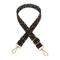 Verstellbarer Leopard-Jacquard-Gurt mit goldenen Metallhaken für Umhängetaschen - Goldschnalle / Schwarz-Dunkelbraun Leopard