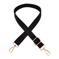 Tracolla regolabile nera da 2,5 cm con motivo a labirinto e ganci metallici dorati - Fibbia Oro / Nero Puro