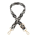 Tracolla intrecciata chevron da 2,5cm con ganci dorati per borse a tracolla - Fibbia Oro / 01-Nero Bianco Grigio