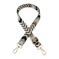 Tracolla boho regolabile da 2,5 cm con motivi geometrici a V e moschettoni dorati per borse - Fibbia Oro / J3-Khaki Verde Nero