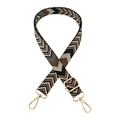 Tracolla jacquard regolabile da 2,5 cm con motivo chevron e ganci in metallo dorato - Fibbia Oro / J4-Grigio Talpa
