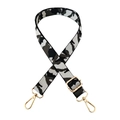 Adjustable 2.5cm jacquard camouflage shoulder strap with golden metal lobster clasps - Gold Buckle / Grey Camo