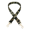 2.5cm camouflage shoulder strap for bags with golden metal hooks and adjustable length - Gold Buckle / Camo Army Green