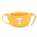 Bright yellow kids fanny pack with plush white letter T and adjustable strap - Letter T Style / Bright Yellow