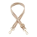 Detail of adjustable 2.5cm geometric woven bag strap with golden lobster clasps - Beige Pink Lotus Pink