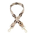 Detail of 2.5cm width colorful woven bag strap with golden metal swivel hooks - Lotus Pink Beige Brown