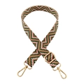 Adjustable 2.5cm colorful jacquard woven shoulder strap with gold metal hooks for bags - Gold Buckle / 03-Pink Green