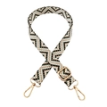 Adjustable 2.5cm colorful chevron jacquard woven shoulder strap with gold metal hooks - Khaki Matcha Green