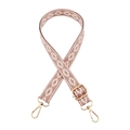 Adjustable bohemian diamond pattern bag strap with gold metal hooks in dusty rose - Gold Buckle / Pink